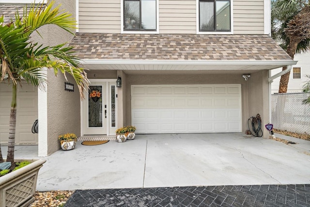 garage with driveway