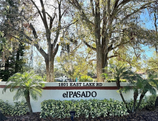 view of community sign