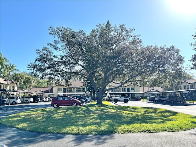 view of road with a residential view