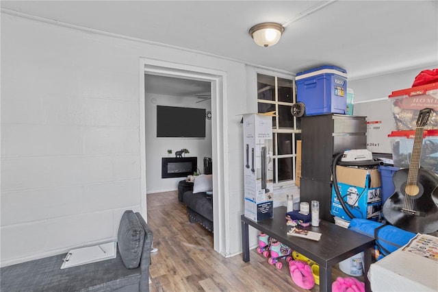 interior space featuring wood finished floors