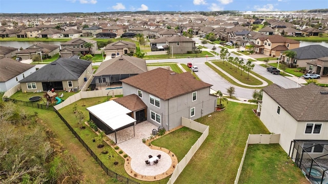 aerial view with a residential view