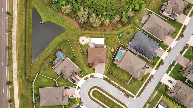 drone / aerial view with a residential view