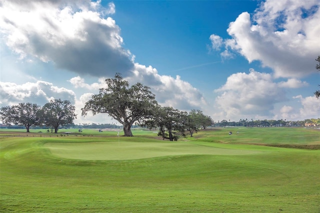 view of property's community featuring view of golf course