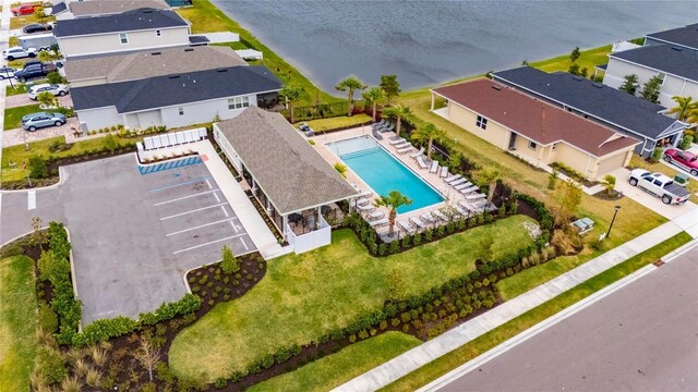 aerial view featuring a residential view