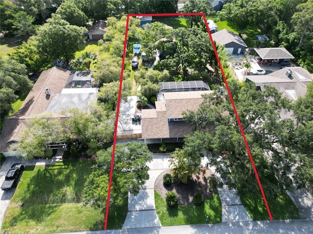 bird's eye view with a residential view