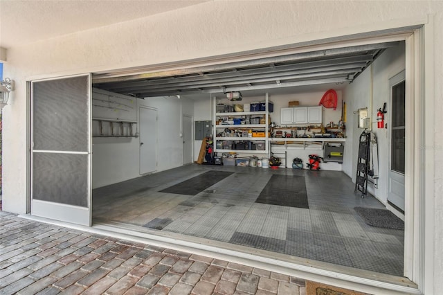 garage featuring electric panel