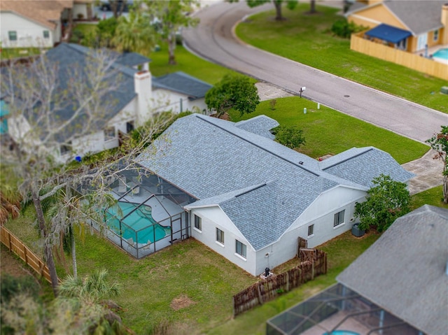 drone / aerial view with a residential view