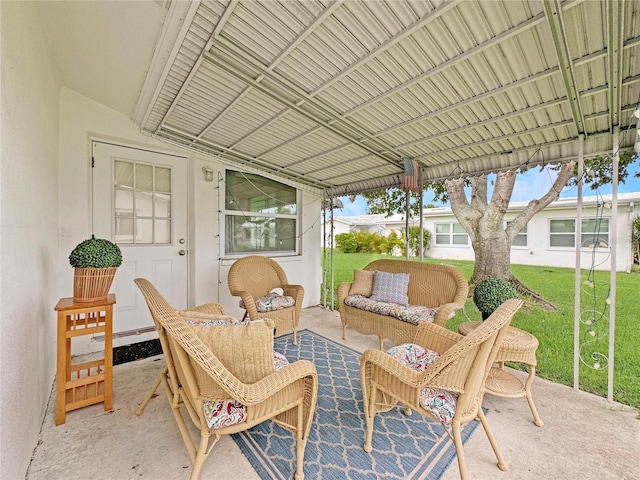 view of patio featuring an outdoor living space