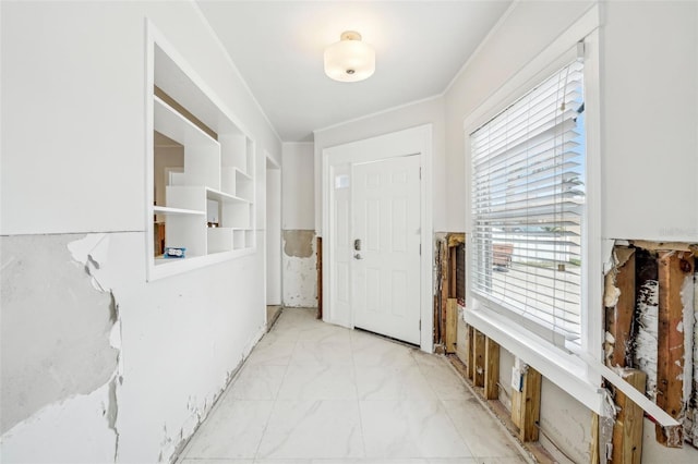 entrance foyer with marble finish floor