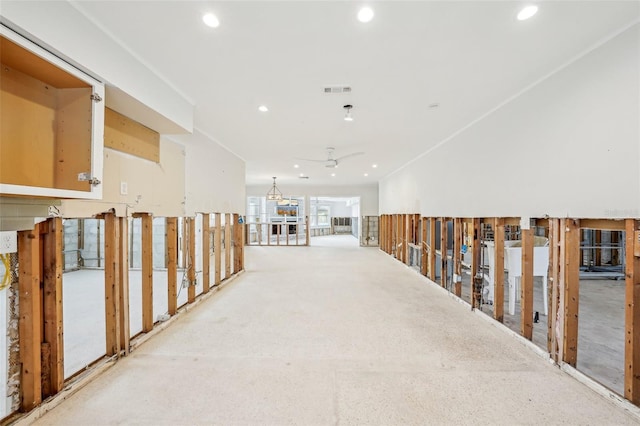 corridor with recessed lighting