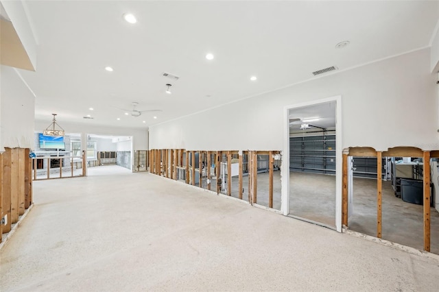interior space with visible vents and recessed lighting
