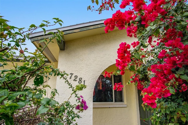 exterior details with stucco siding