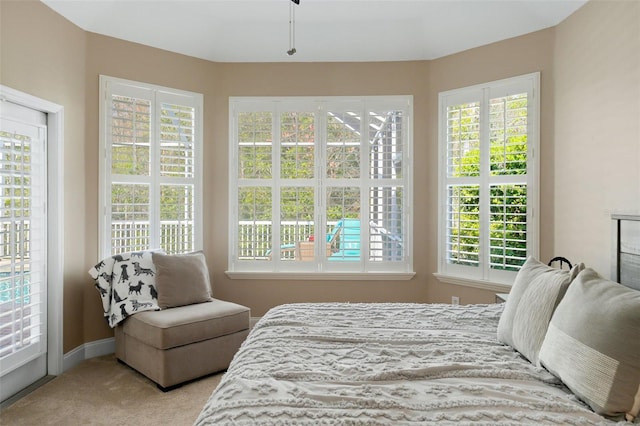 bedroom featuring baseboards and carpet floors