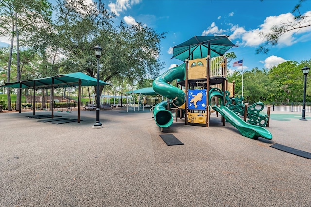 community playground with fence