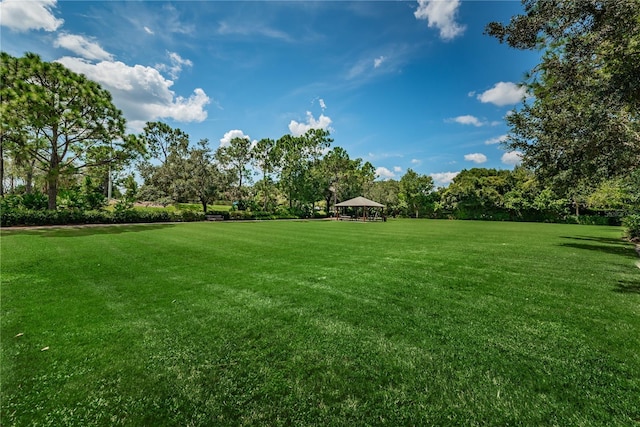 view of yard with a gazebo