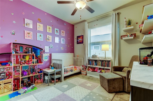 bedroom with tile patterned floors