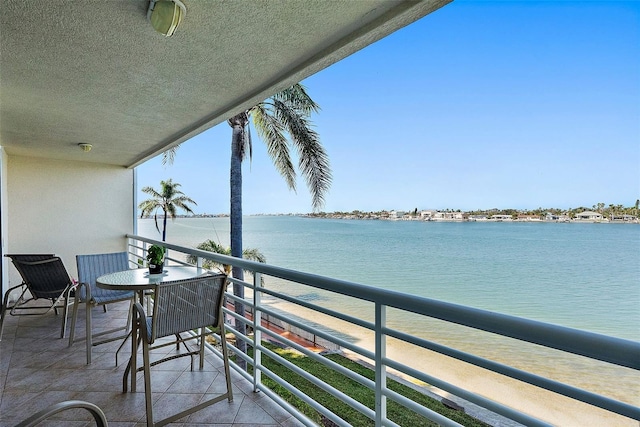 balcony with a water view