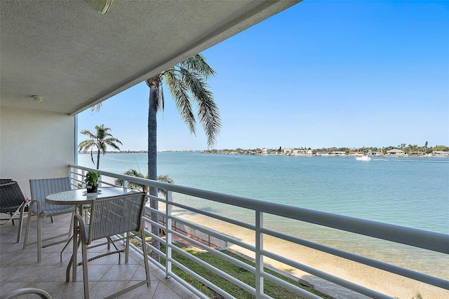 balcony with a water view