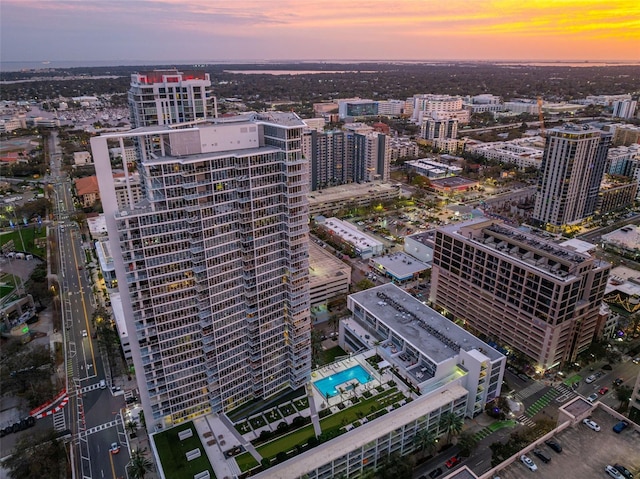 aerial view featuring a view of city