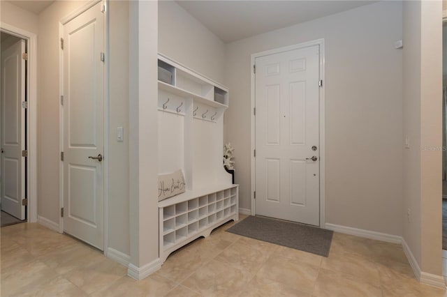 mudroom with baseboards