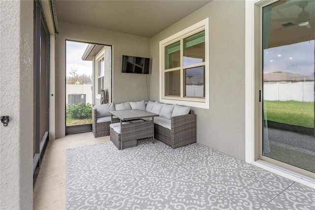 sunroom featuring visible vents