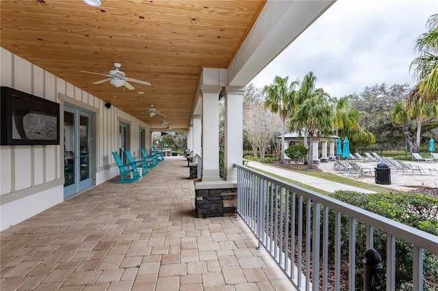 view of patio / terrace with a ceiling fan