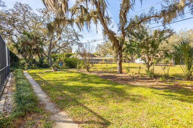 view of yard with fence