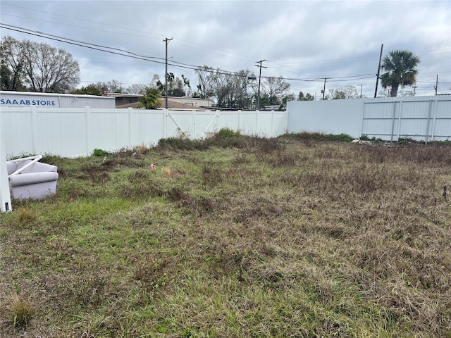 view of yard featuring fence