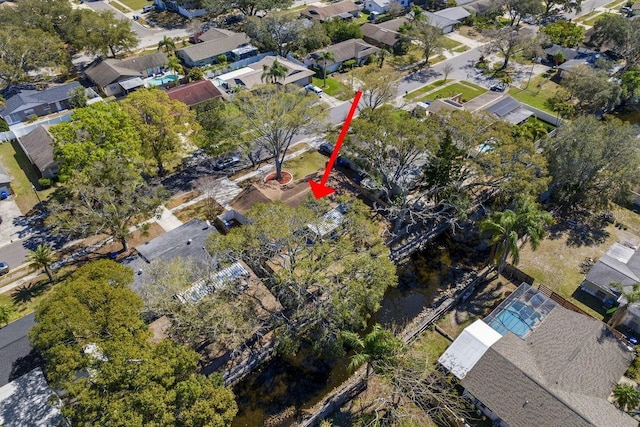 aerial view with a residential view