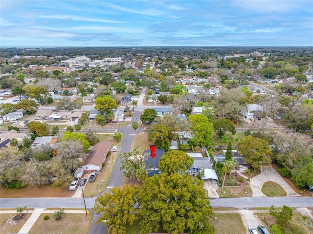 bird's eye view with a residential view