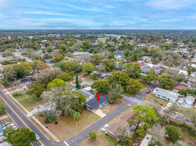 drone / aerial view with a residential view