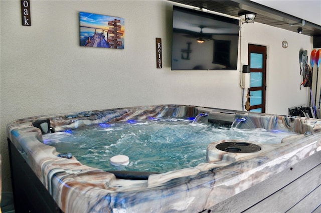 interior space featuring a jacuzzi