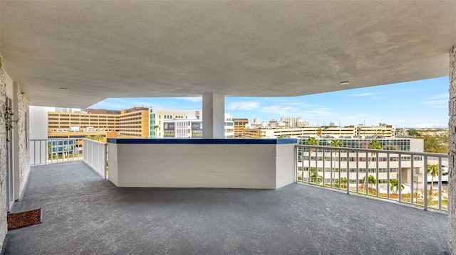 balcony with a view of city