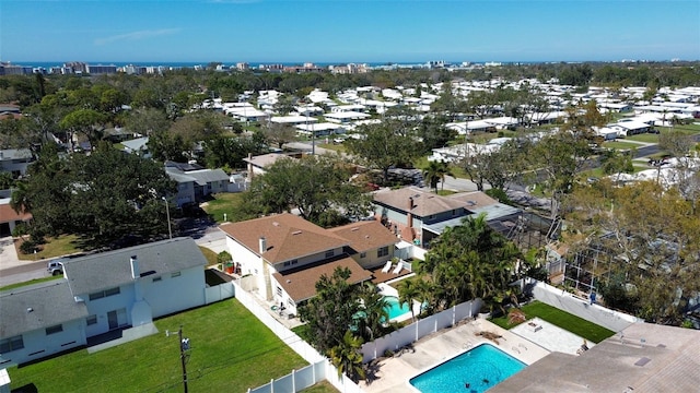 aerial view with a residential view