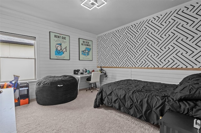 carpeted bedroom featuring visible vents