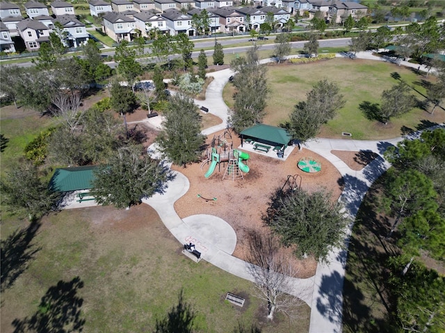 bird's eye view with a residential view