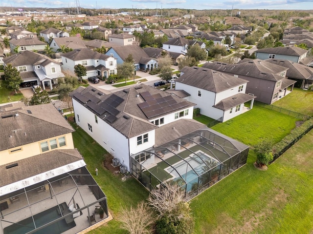 aerial view with a residential view