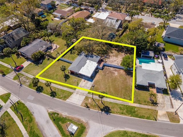 drone / aerial view featuring a residential view