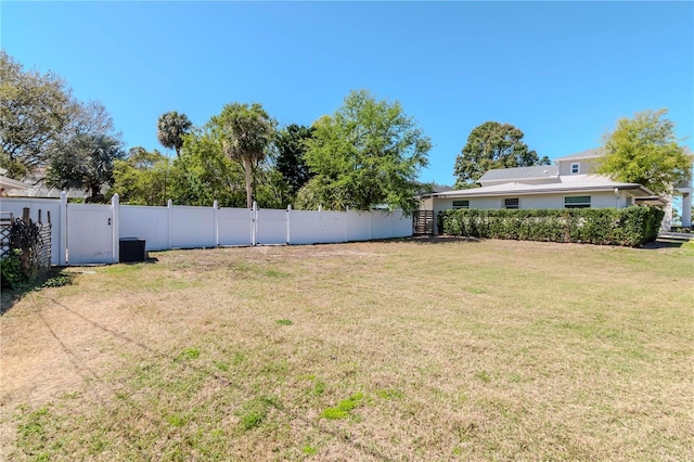 view of yard featuring fence