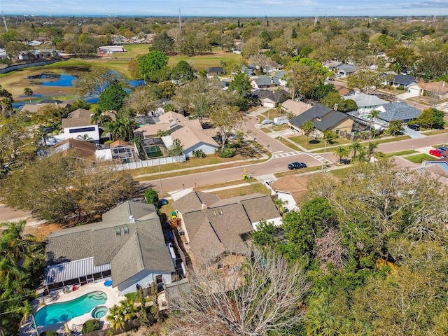 birds eye view of property with a residential view