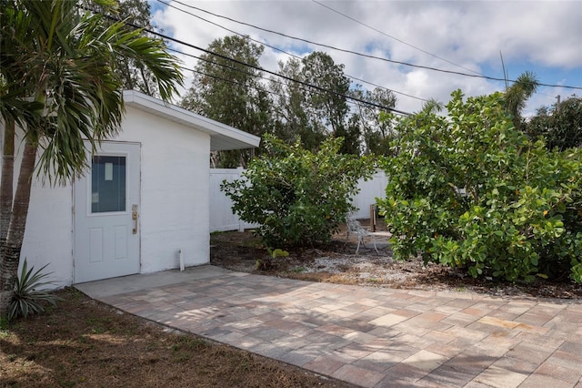 exterior space with fence