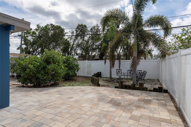 view of patio featuring a fenced backyard