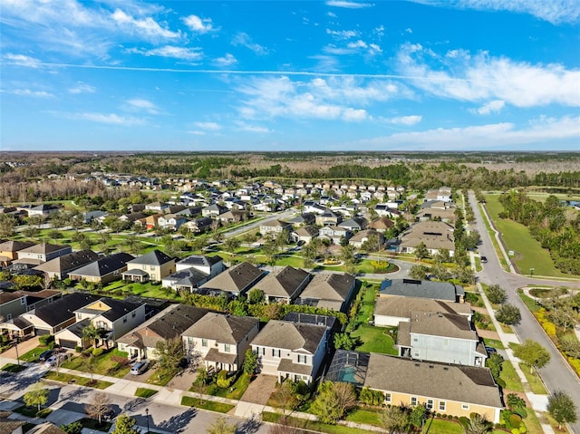 aerial view with a residential view