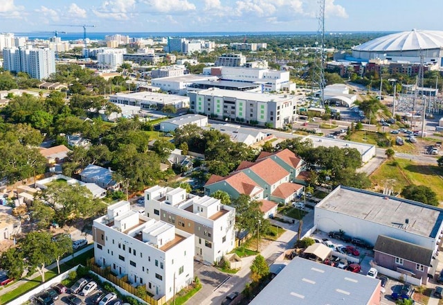 drone / aerial view with a view of city