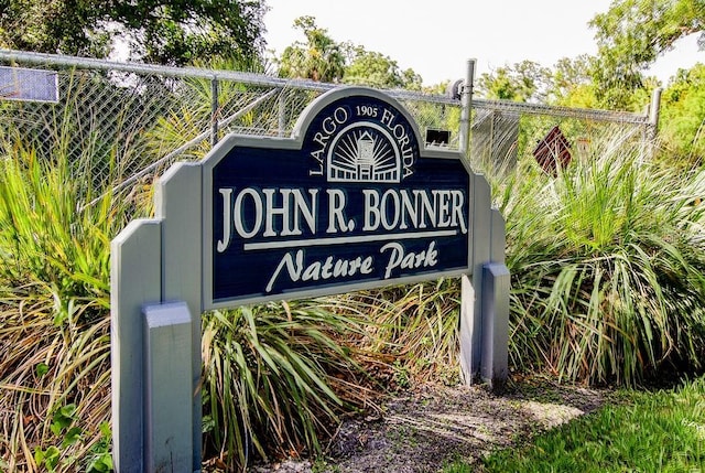 view of community sign