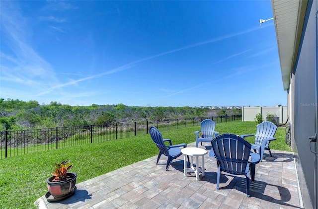 view of patio with a fenced backyard