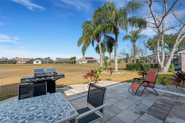 14247 Spanish Wells Dr, Hudson, FL 34667 - view of patio with area for grilling and a residential view