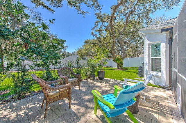 view of patio featuring a fenced backyard