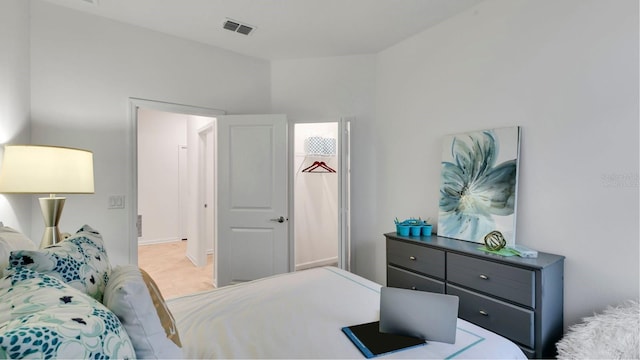 bedroom with visible vents