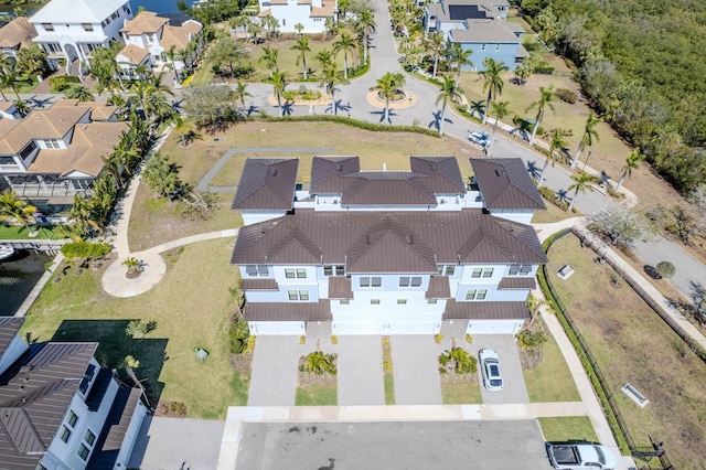 aerial view with a residential view